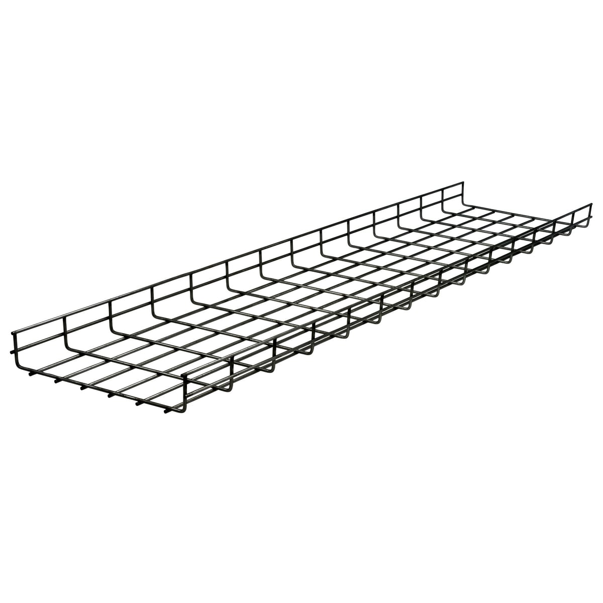 HBT0408BK Overhead Straight Section Cross Wire Basket Tray, 78 ft-lb Capacity, 121 in L x 8 in W, Steel