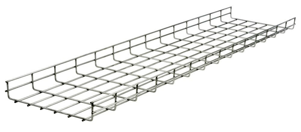HBT0418 Overhead Straight Section Wire Basket Tray, 116 ft-lb Capacity, 12 in L x 14 in W, Steel