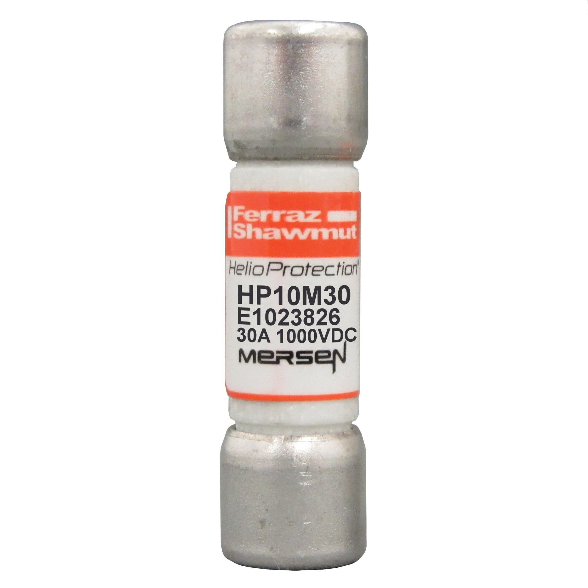 HP10M30 HeliProtection Type gPV Fast Acting Photovoltaic Fuse, 30 A, 1 kV DC, 10 kA, Class Midget, Cylindrical/Microfuse Body