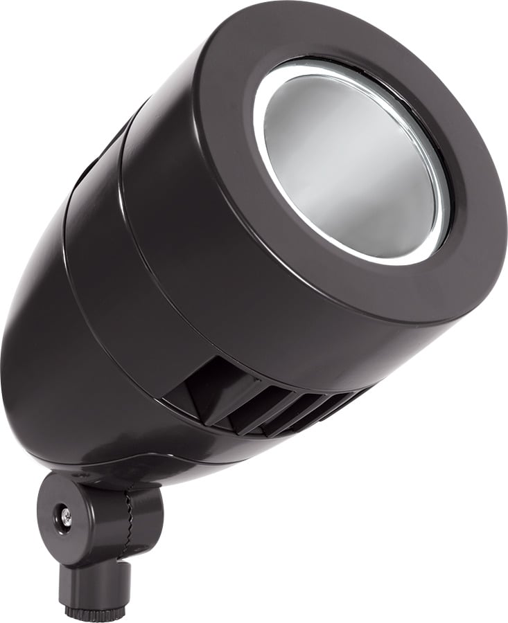 HSLED13A Floodlight With Hood, Lens, 15 W Fixture, 100 to 240/277 V AC, Bronze Housing
