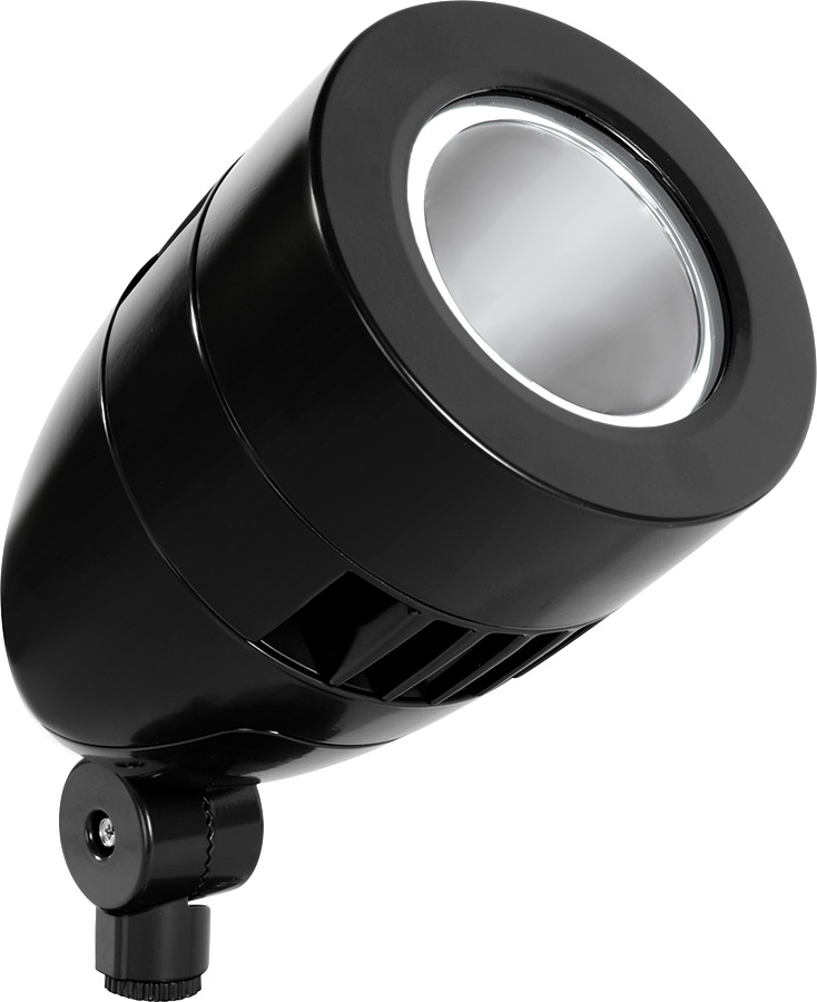 HSLED13B Floodlight With Hood, Lens,), 15 W Fixture, 100 to 240/277 VAC, Black Housing