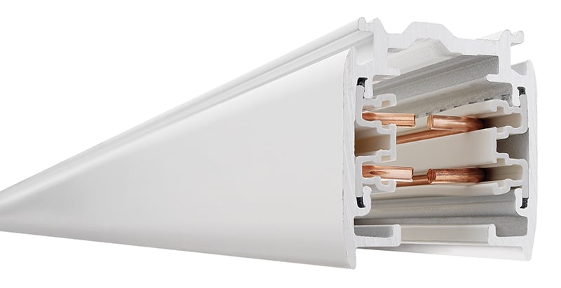 HTEK4 8FT WH 2-Circuit HD Commercial Trac Section, 96 in L