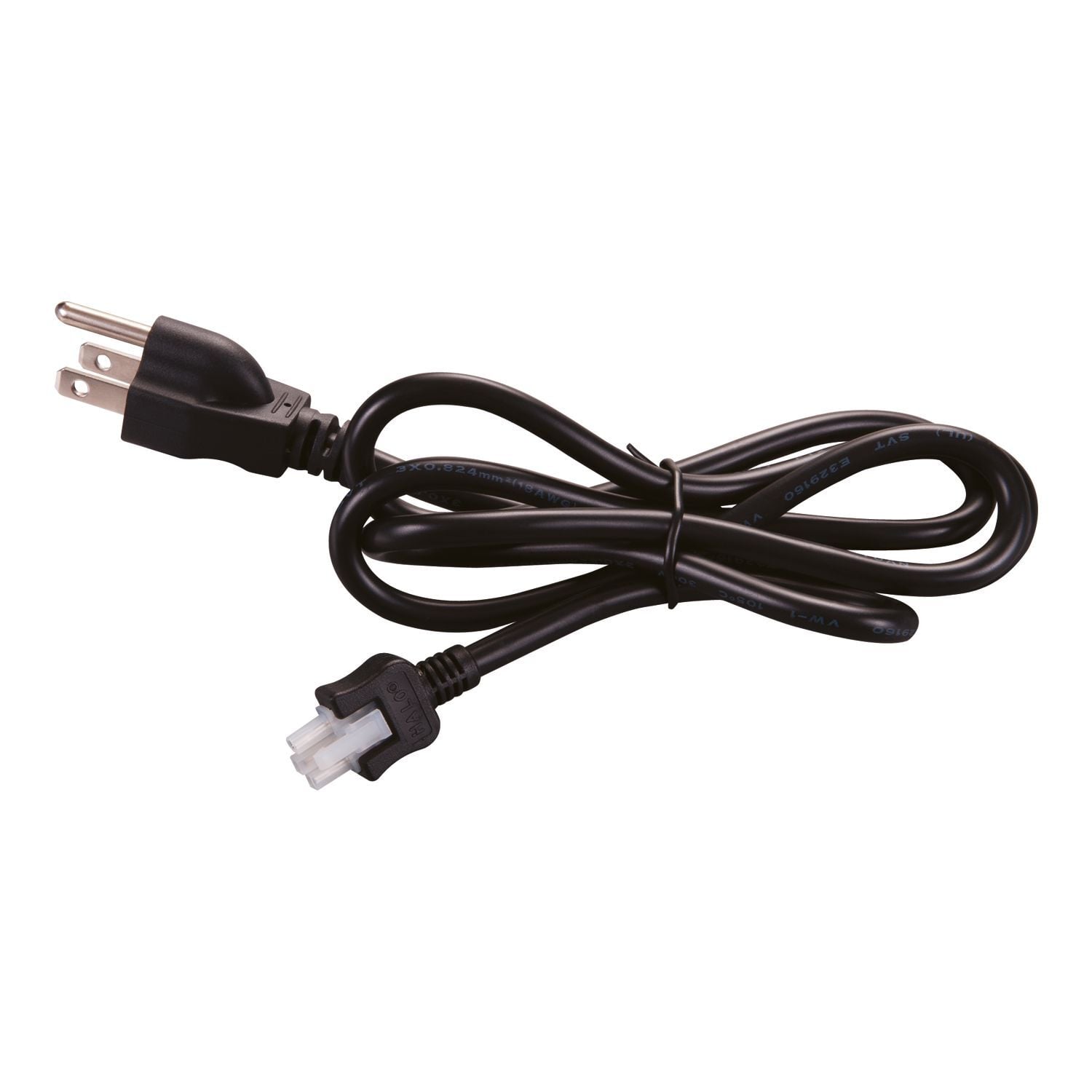 HU105MB Halo Power Cord, 9 in L x 2-3/4 in W x 7/8 in H, For Use With HU10 Series Integrated Driver LED Undercabinet, Aluminum, Matte Black