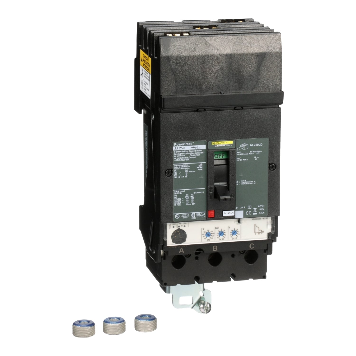 JJA36250U33X Molded Case Circuit Breaker, 250 Amp, 3 Pole, 600V