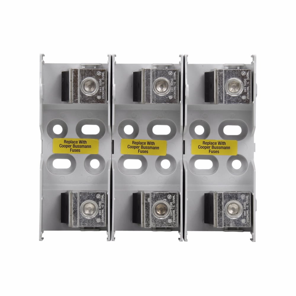 JM60200-3CR Fuse Block, 600 V AC, 110 to 200 A, Class J, 1 to 3/0 AWG, 6 to 2 AWG, 1 AWG to 200 kcmil Wire, 3 Poles