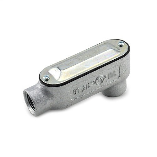 Rigid and IMC Conduit Body, Type LB, Malleable Iron, Cover and Gasket, Size 3/4 Inch