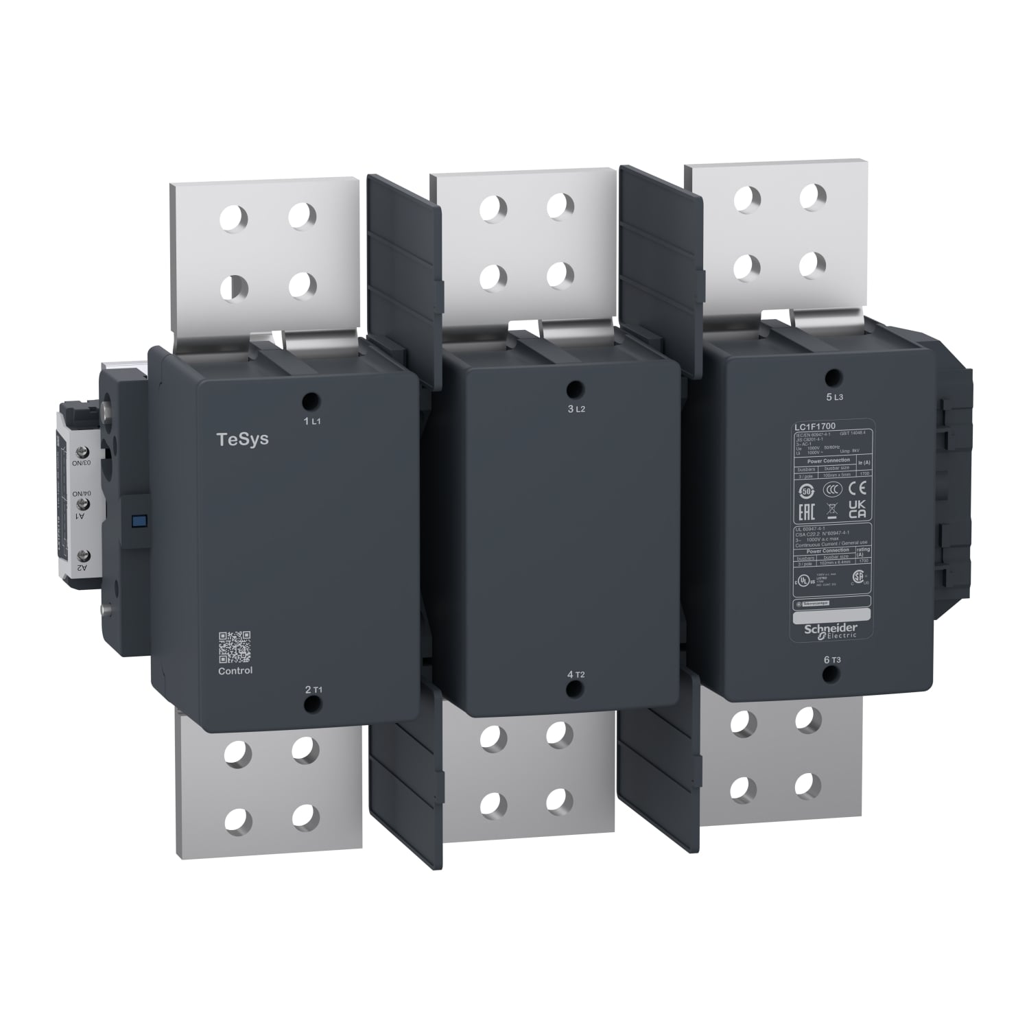 LC1F1700 TeSys F LC1F Non-Reversing IEC Contactor, 1700 A, 3NO Contact, 3 Poles