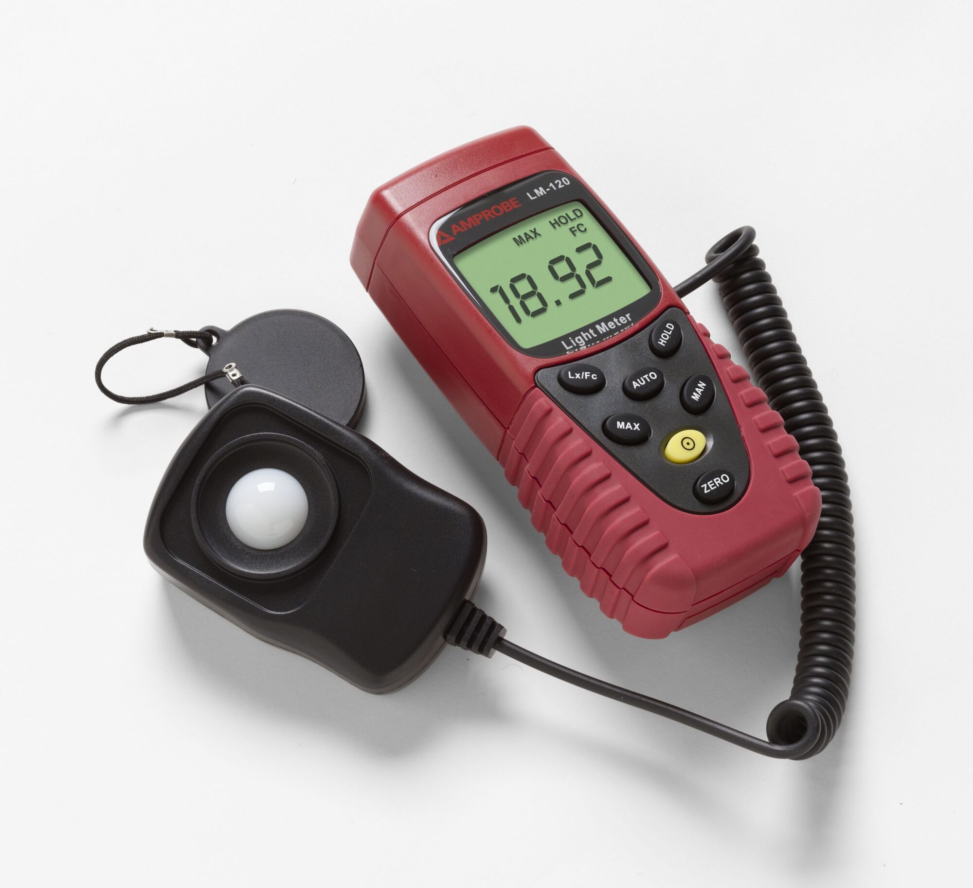 LM-100 Manual Ranging Light Meter, 20 to 200000 lux/20 to 20000 fc Measuring, 0.01 fc/lux Resolution, +/-3% Accuracy, 3-3/4 Digits LCD Digital Display, 9V Battery