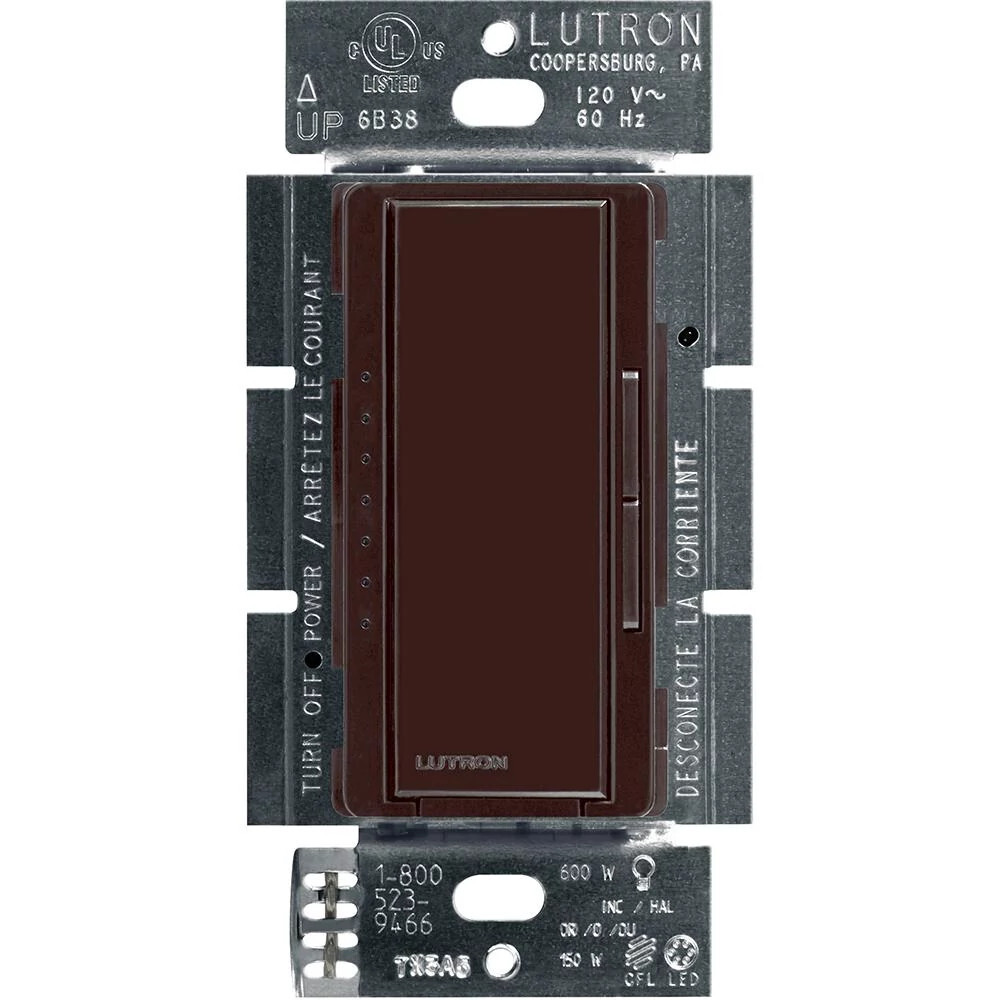 MACL-153M-BR Maestro LED+ Dimmer Switch, 150W LED, 1 Pole/Multi-Location, No Neutral Required, 120V, Brown