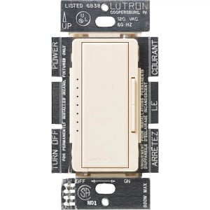 MACL-153M-ES Maestro C.L 3-Way Designer Style Multi-Location Dimmer Switch, 120 VAC, 1.25 A, 1 Poles, On/Off Operation, Eggshell