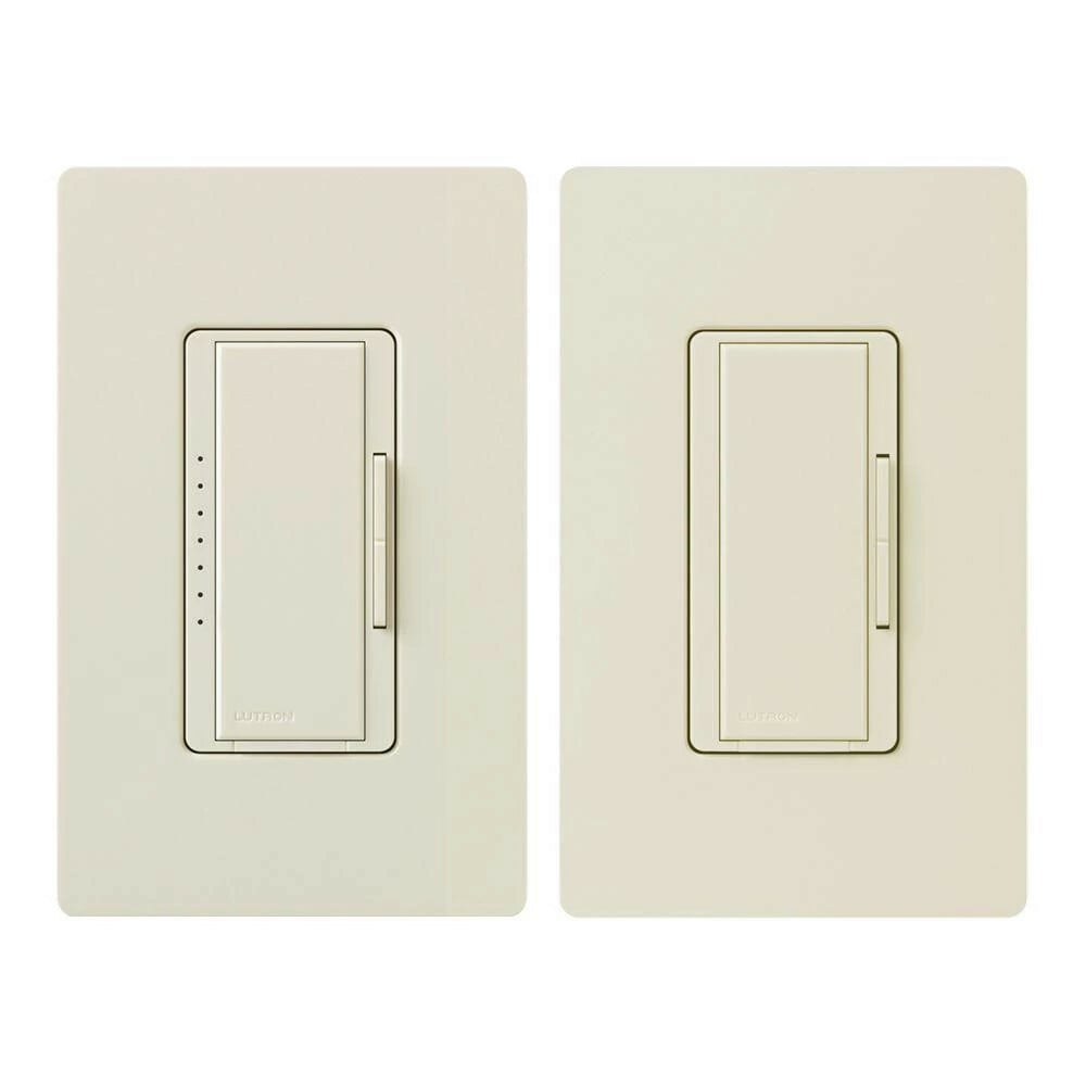 MACL-153M-RHW-LA Maestro LED+ Dimmer Switch, 150W LED, 1 Pole/Multi-Location, No Neutral Required, 120V, Light Almond