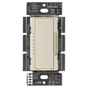 MACL-153M-ST Maestro C.L 3-Way Designer Style Multi-Location Dimmer Switch, 120 VAC, 1.25 A, 1 Poles, On/Off Operation, Stone