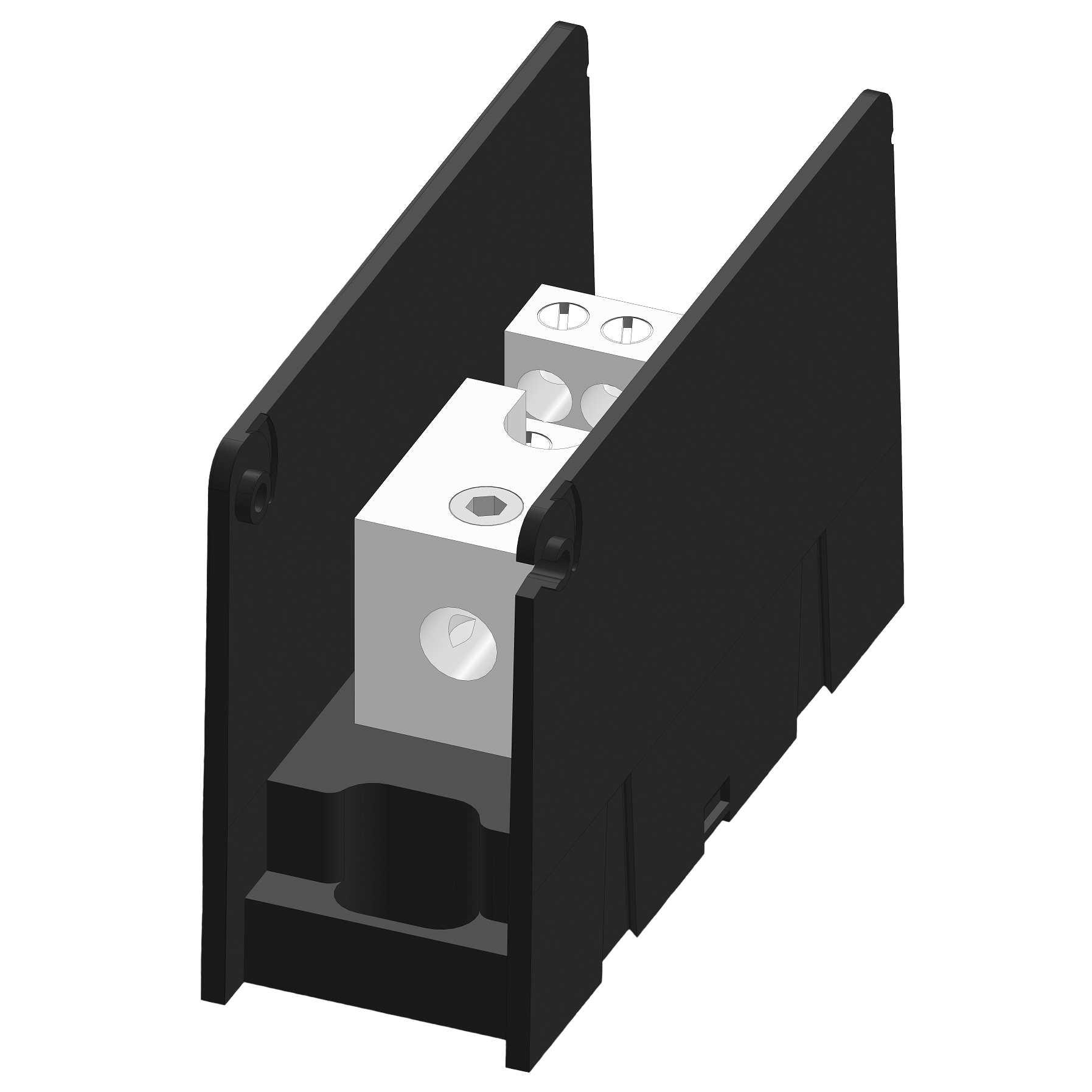 MPDB67411 Intermediate Open Style Power Distribution Block, 600 V AC, 380 A, 1 Pole, 4 AWG to 500 kcmil Wire, Polycarbonate