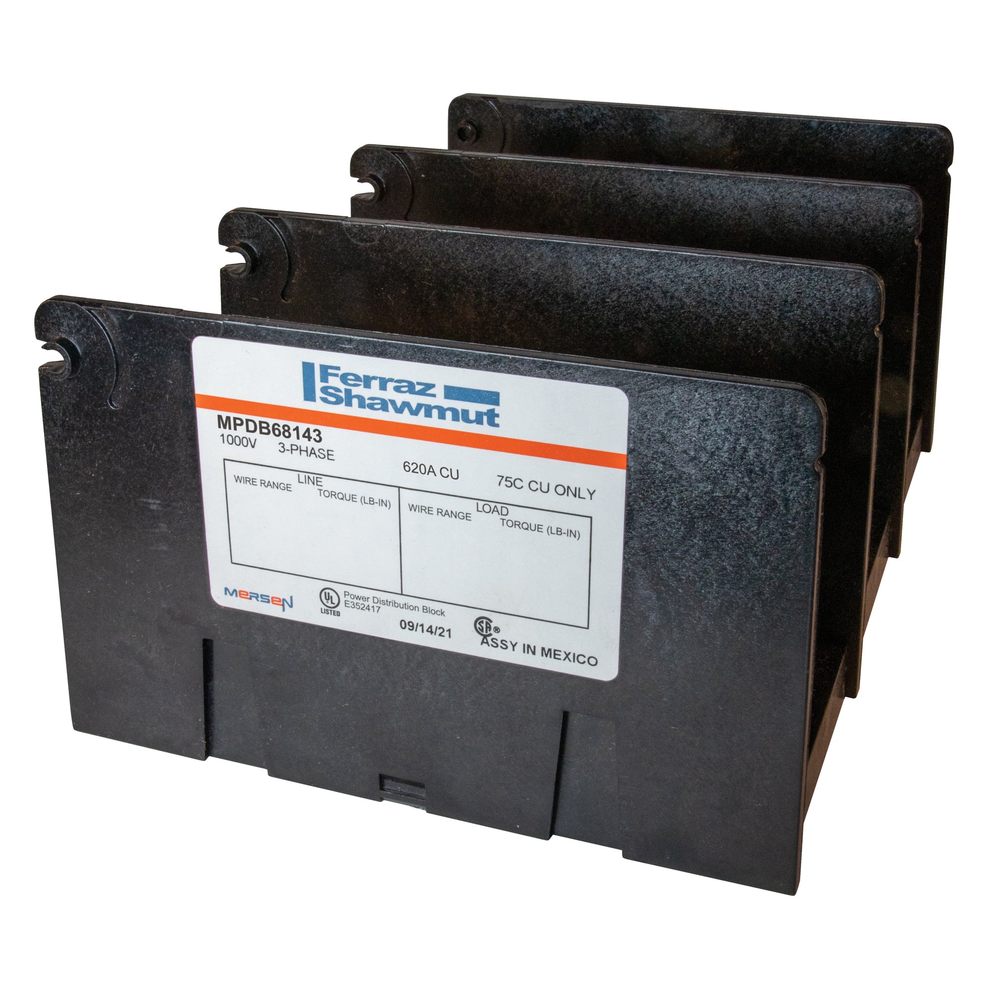 MPDB Series UL 1953 1000V - 620A CU Large 3-Pole 2 - 12 350-#6 #4-#14