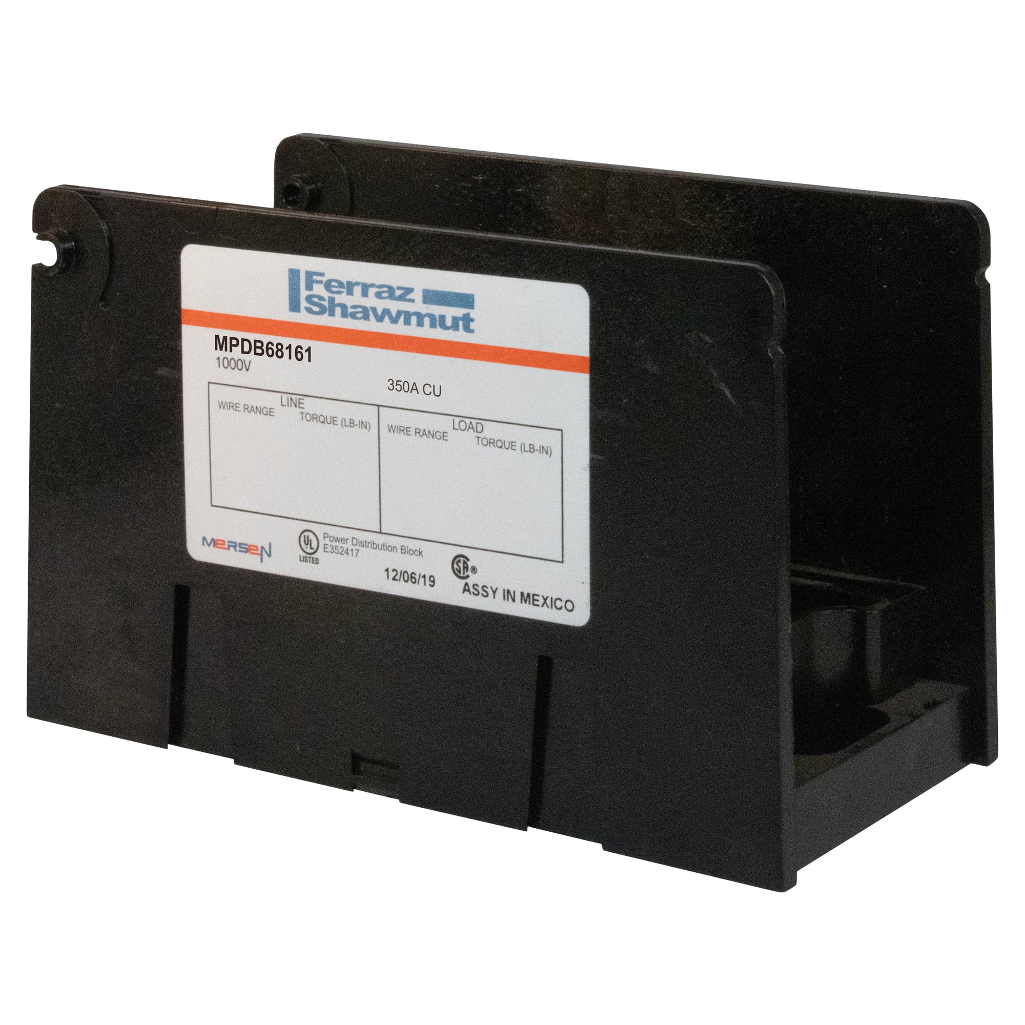 MPDB Series UL 1953 1000V - 350A CU Large 1-Pole 2 - 12 2/0-#14 #4-#14