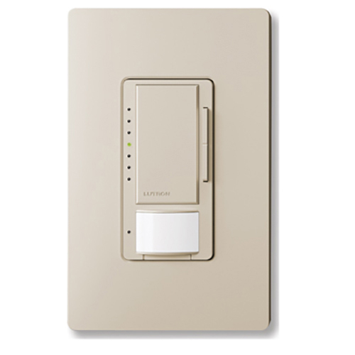 MSCL-OP153M-TP Maestro LED+ Motion Sensor Dimmer Switch, 150W LED, 120V, 1 Pole/Multi-Location, Taupe