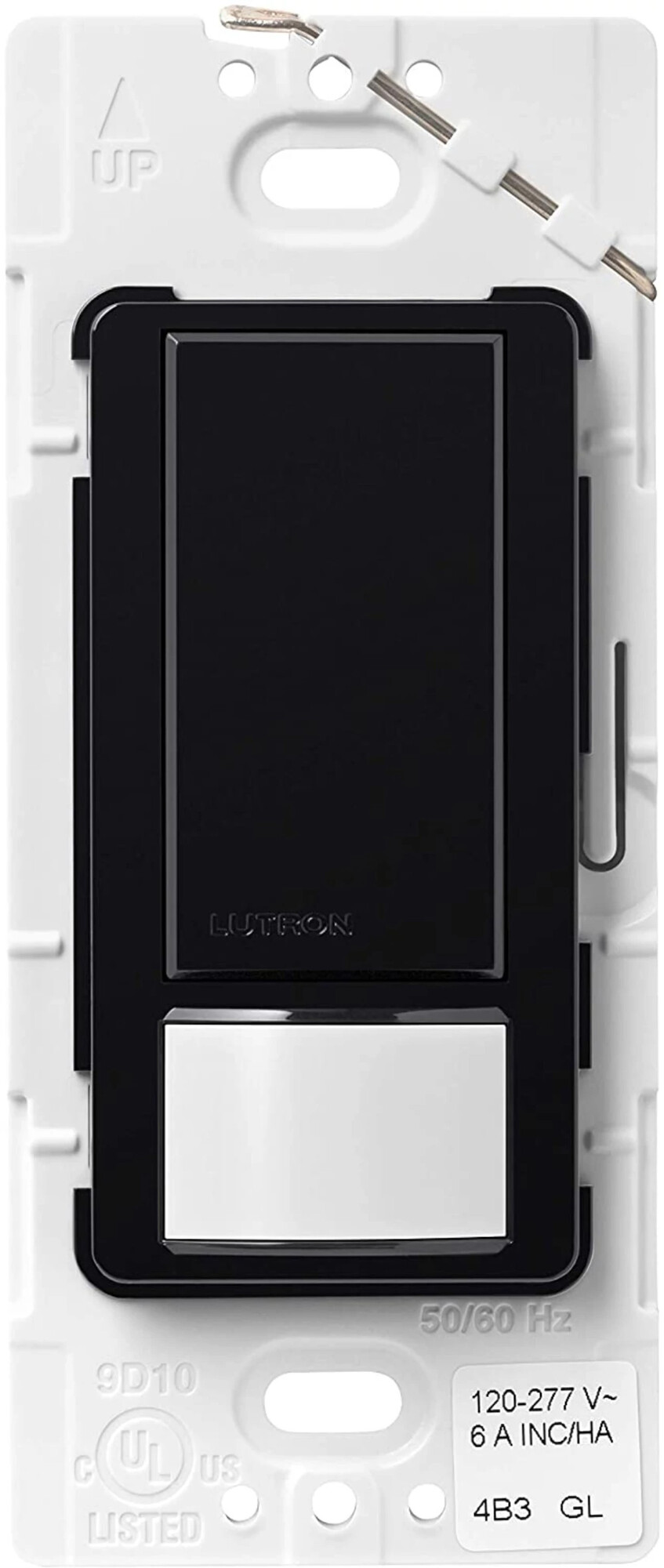 MS-OPS6M2-DV-BL Maestro Motion Sensor Switch, 6 Amp Light, 3 Amp Fan, 120-277V, 1 Pole/Multi-Location, Ground or Neutral Required, Black