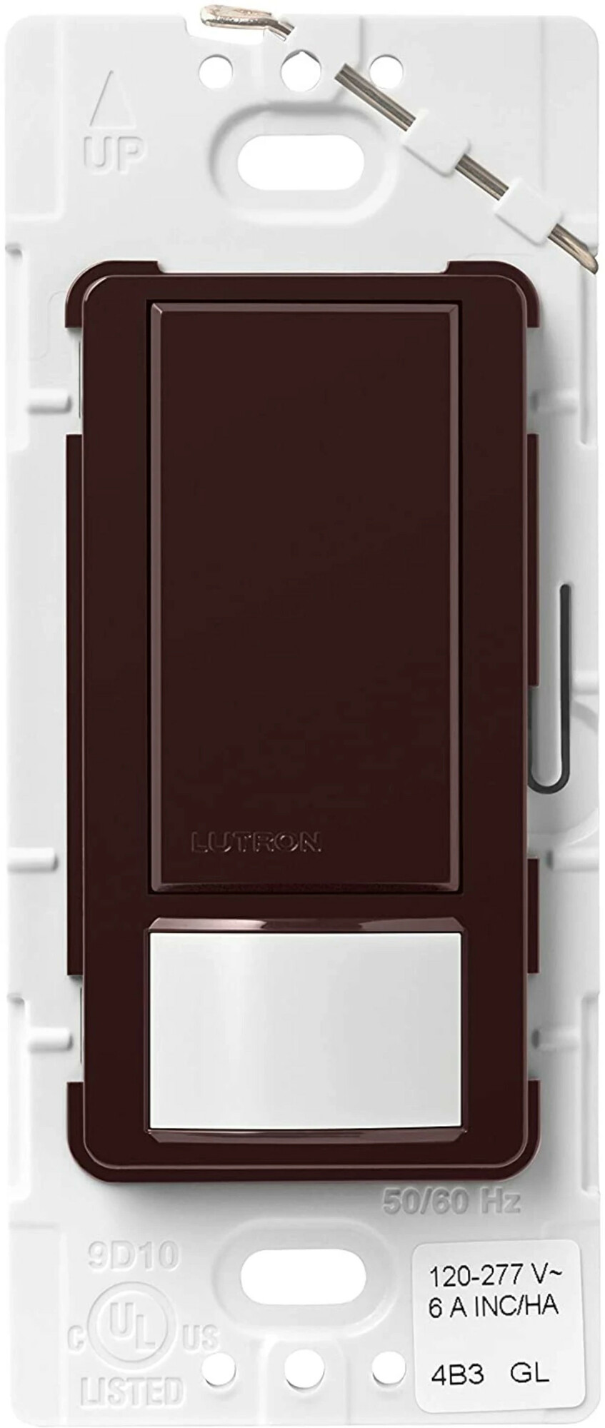 MS-OPS6M2-DV-BR Maestro Motion Sensor Switch, 6 Amp Light, 3 Amp Fan, 120-277V, 1 Pole/Multi-Location, Ground or Neutral Required, Brown
