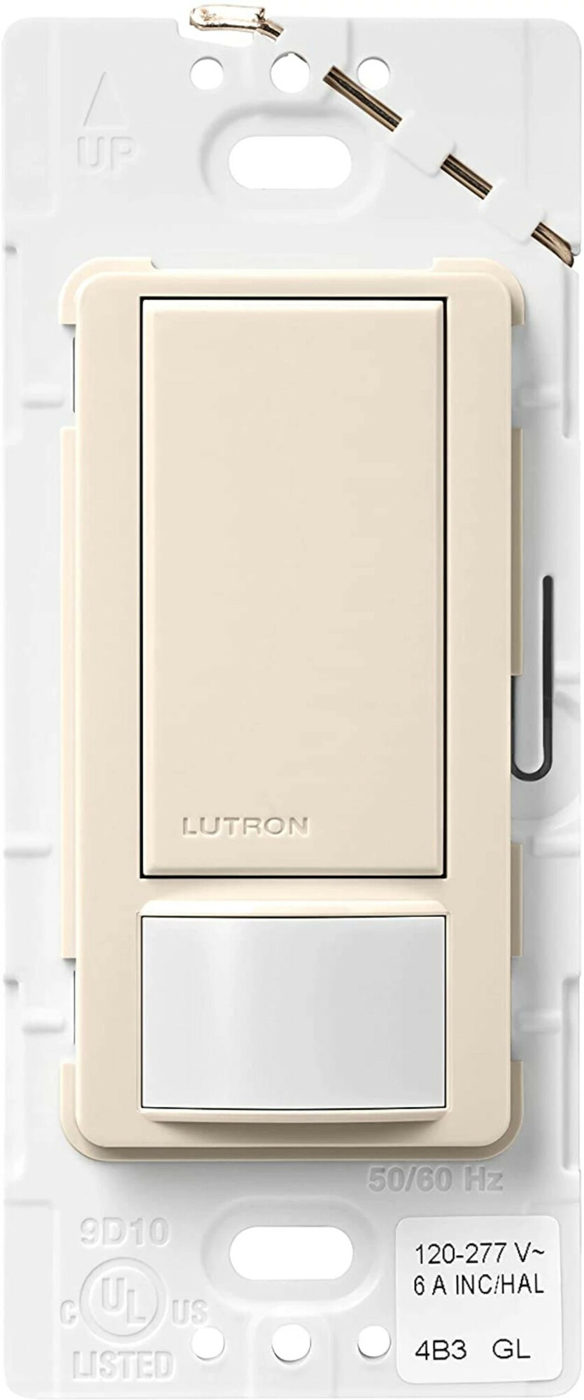 MS-OPS6M2-DV-LA Maestro Motion Sensor Switch, 6 Amp Light, 3 Amp Fan, 120-277V, 1 Pole/Multi-Location, Ground or Neutral Required, Light Almond