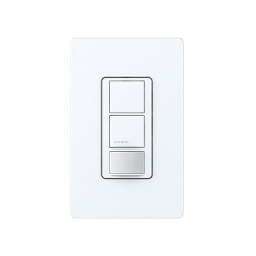 MS-PPS6-DDV-WH Maestro Partial-On Dual Circuit Motion Sensor Switch, 6 Amp Light, 120-277V, 1 Pole, Ground or Neutral Required, White