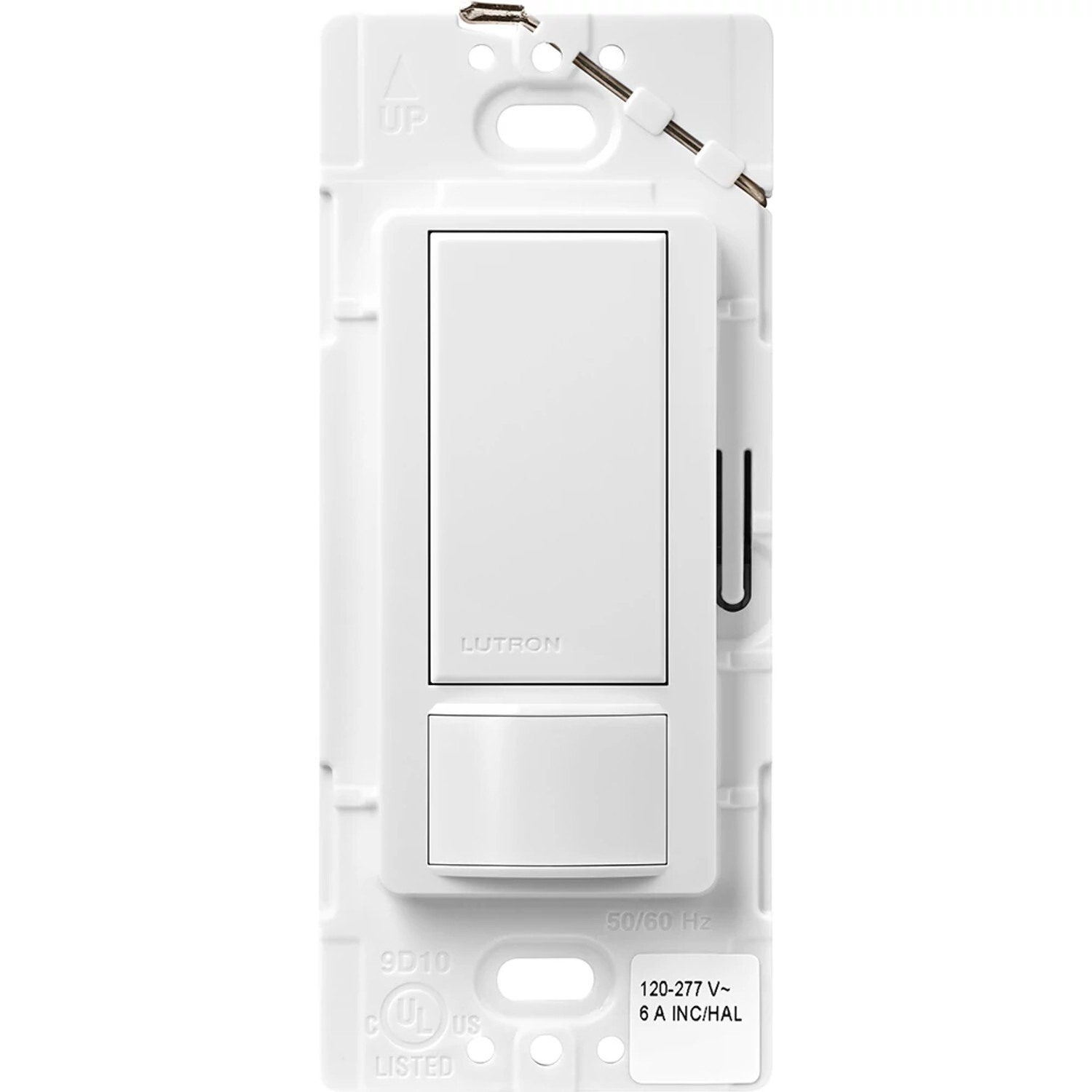 MS-VPS6M2-DV-WH Maestro Motion Sensor Switch, Vacancy, 6 Amp Light, 3 Amp Fan, 120-277V, 1 Pole/Multi-Location, Neutral Optional, White
