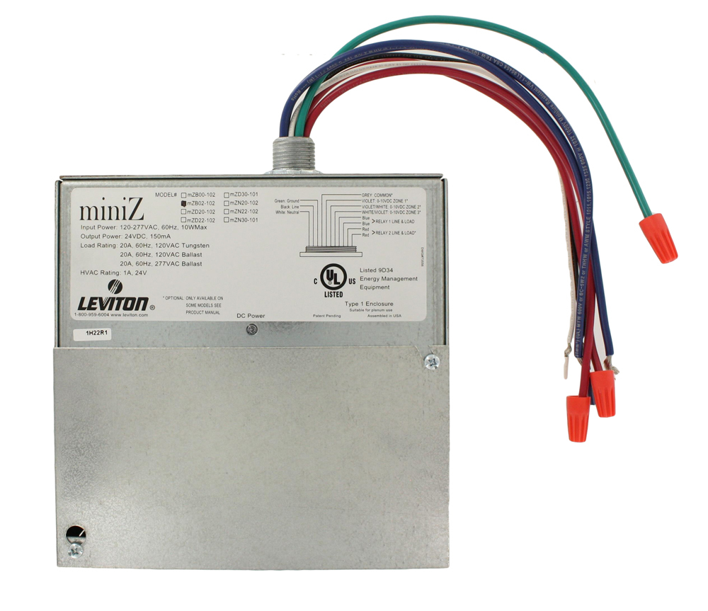 MZB02-102 Dual Room Self-Configuring Daylight Harvesting System, 120/277 V AC, 20 A