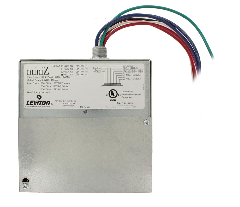 MZD22-102 Dual Room Self-Configuring Daylight Harvesting System, 347 V AC, 15 A, 50/60 Hz