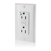 N7599-HGW SmartlockPro 1-Phase Duplex GFCI Receptacle, 125 VAC, 15 A, 2 Poles, 3 Wires, White