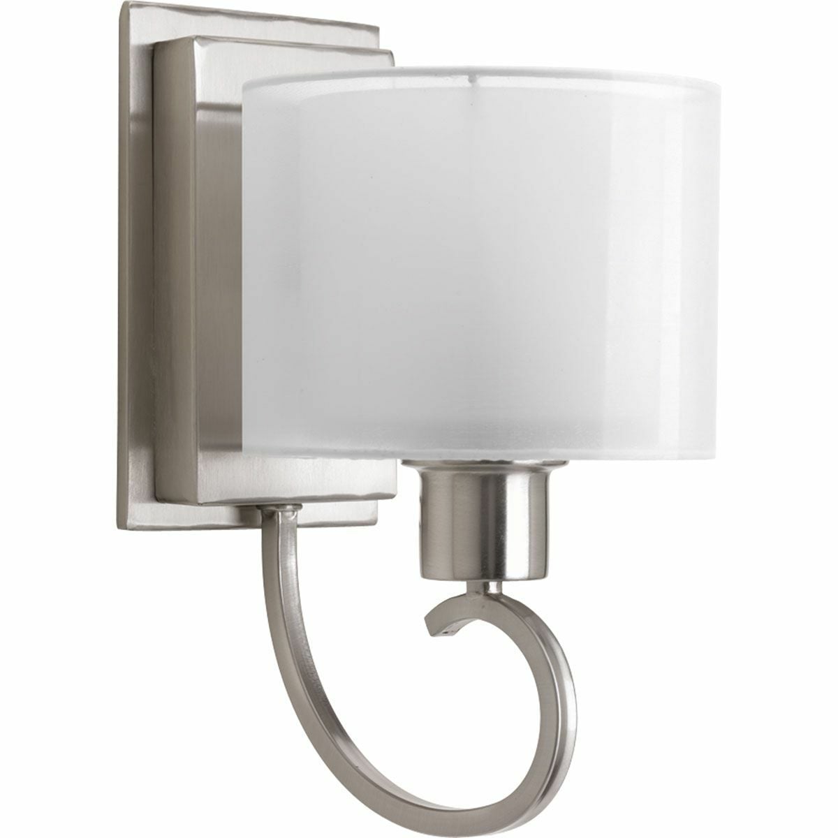 P2041-09 Invite Modern/Transitional Bath Bracket, (1) A19 Lamp, 120 V AC, Brushed Nickel Plated Housing