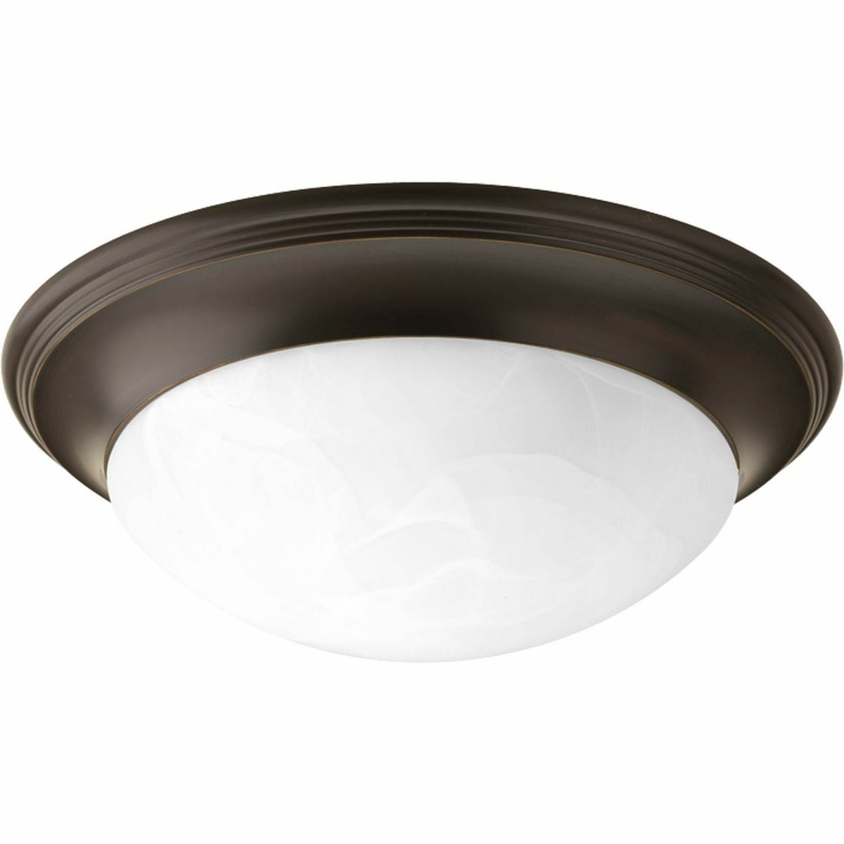 P3689-20 Casual/Traditional Close-to-Ceiling Fixture, (2) A19 Lamp, 120 V AC, Antique Bronze/Brown Painted Housing