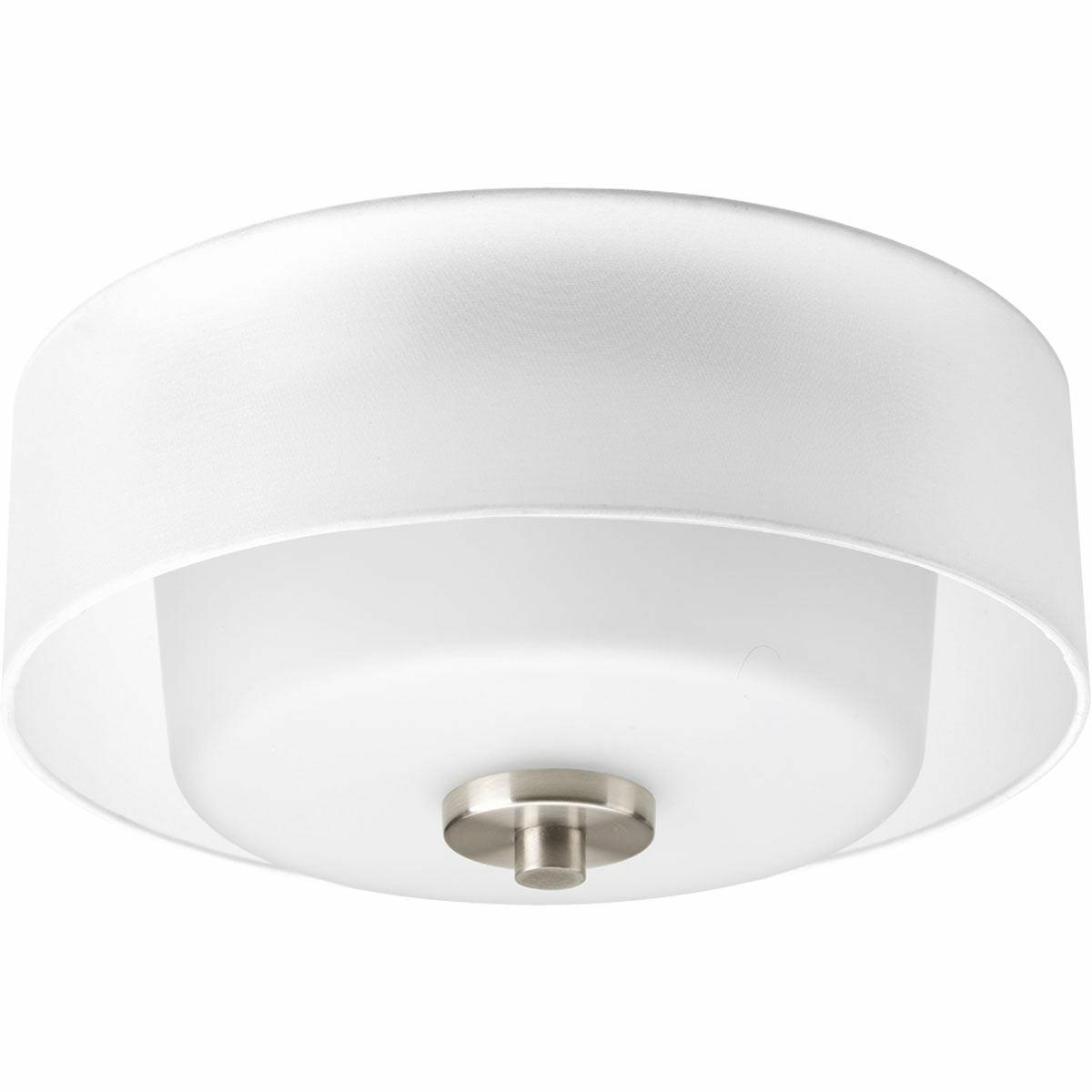 P3693-09 Invite Formal/Modern/Transitional/Traditional Close-to-Ceiling Fixture, (2) A19 Lamp, 120 V AC, Brushed Nickel Plated Housing