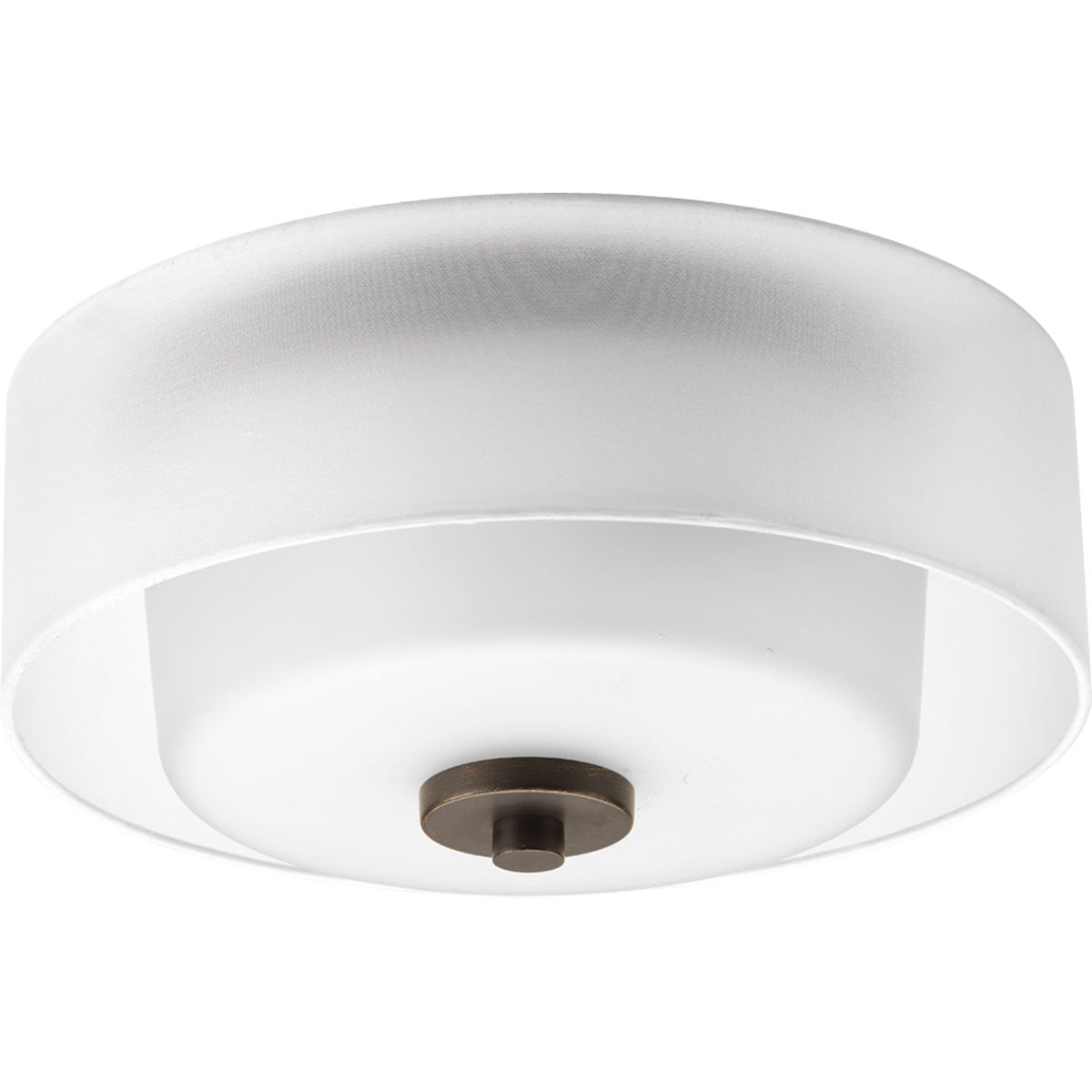 P3693-20 Invite Formal/Modern/Transitional/Traditional Close-to-Ceiling Fixture, (2) A19 Lamp, 120 VAC, Antique Bronze/Brown Painted Housing