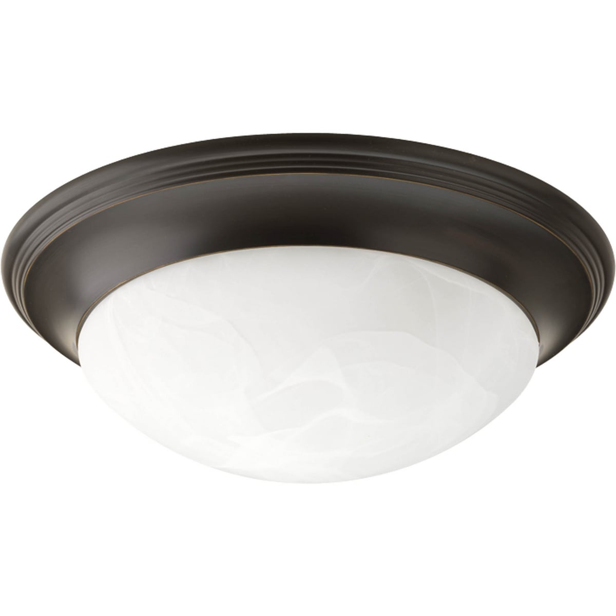 P3697-20 Maier Close-to-Ceiling Traditional Casual/Transitional Flush Mount Lighting, (3) A19 Lamp, 120 V AC, Antique Bronze Painted Housing