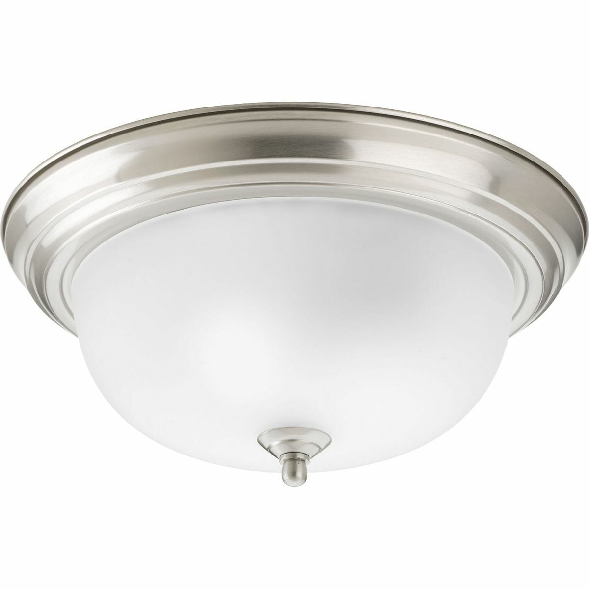 P3925-09ET Melon Commodity/Utilitarian Close-to-Ceiling Fixture, (2) A19 Lamp, 120 V AC, Brushed Nickel Plated Housing