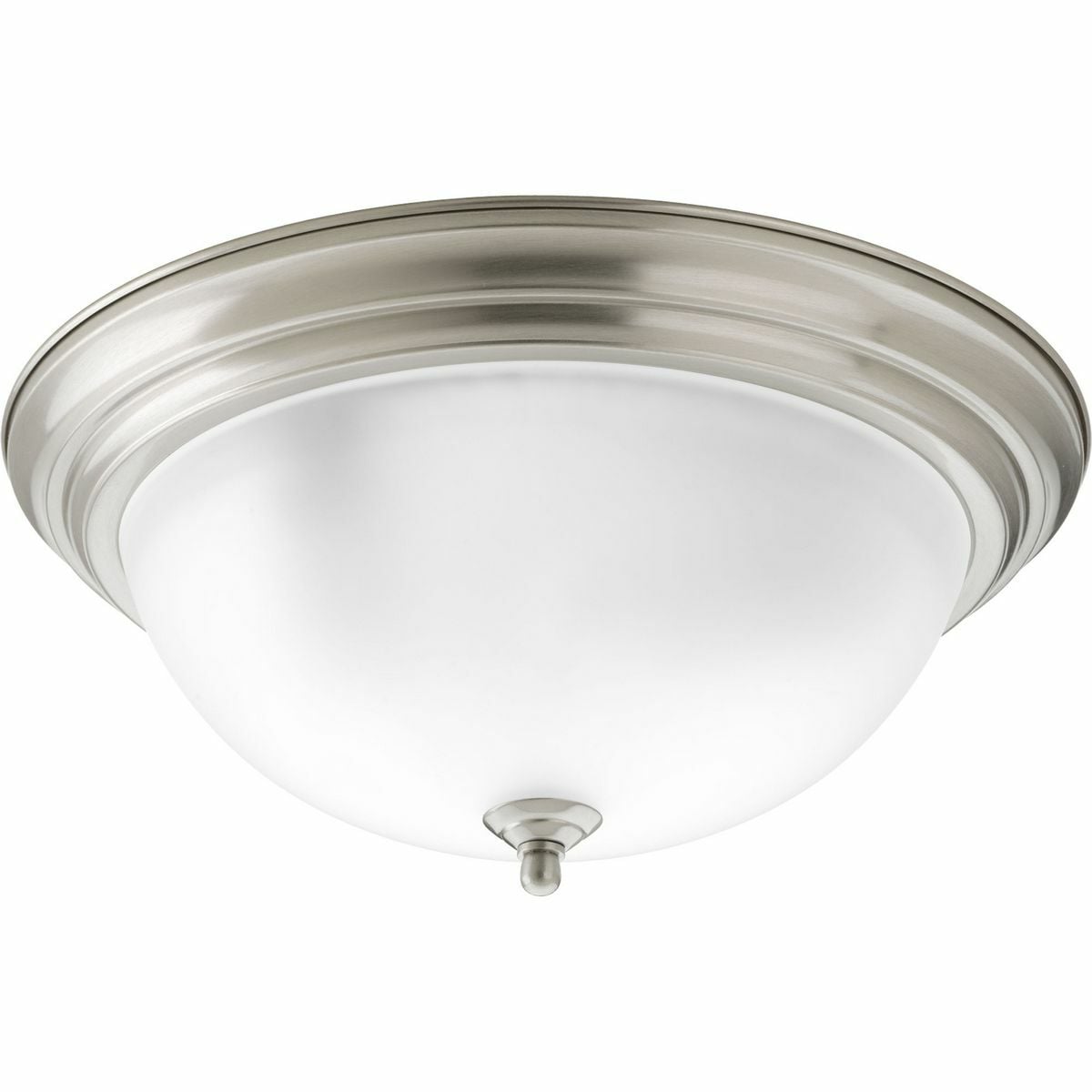 P3926-09ET Melon Commodity/Utilitarian Close-to-Ceiling Fixture, (3) A19 Lamp, 120 V AC, Brushed Nickel Plated Housing