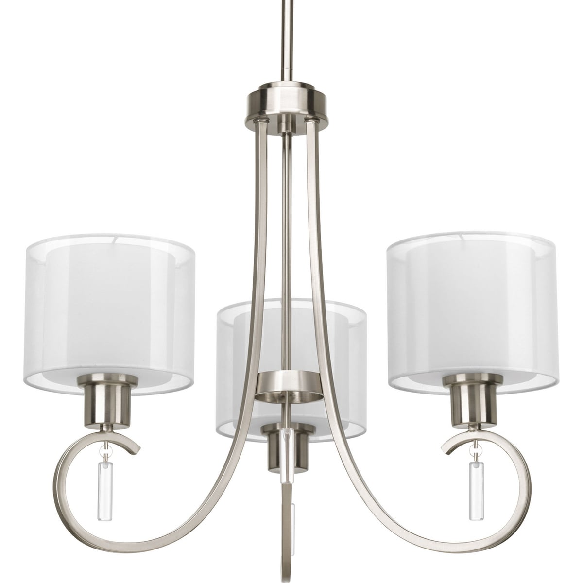 P4695-09 Invite Formal/Traditional/Modern/Transitional Chandelier, (3) A19 Lamp, 120 V AC, Nickel Plated Housing