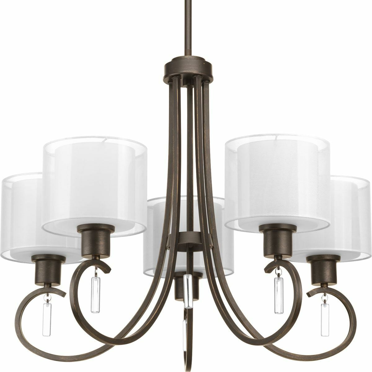 P4696-20 Invite Modern Transitional Chandelier, (5) Lamp, 120 VAC, Antique Bronze Painted Housing