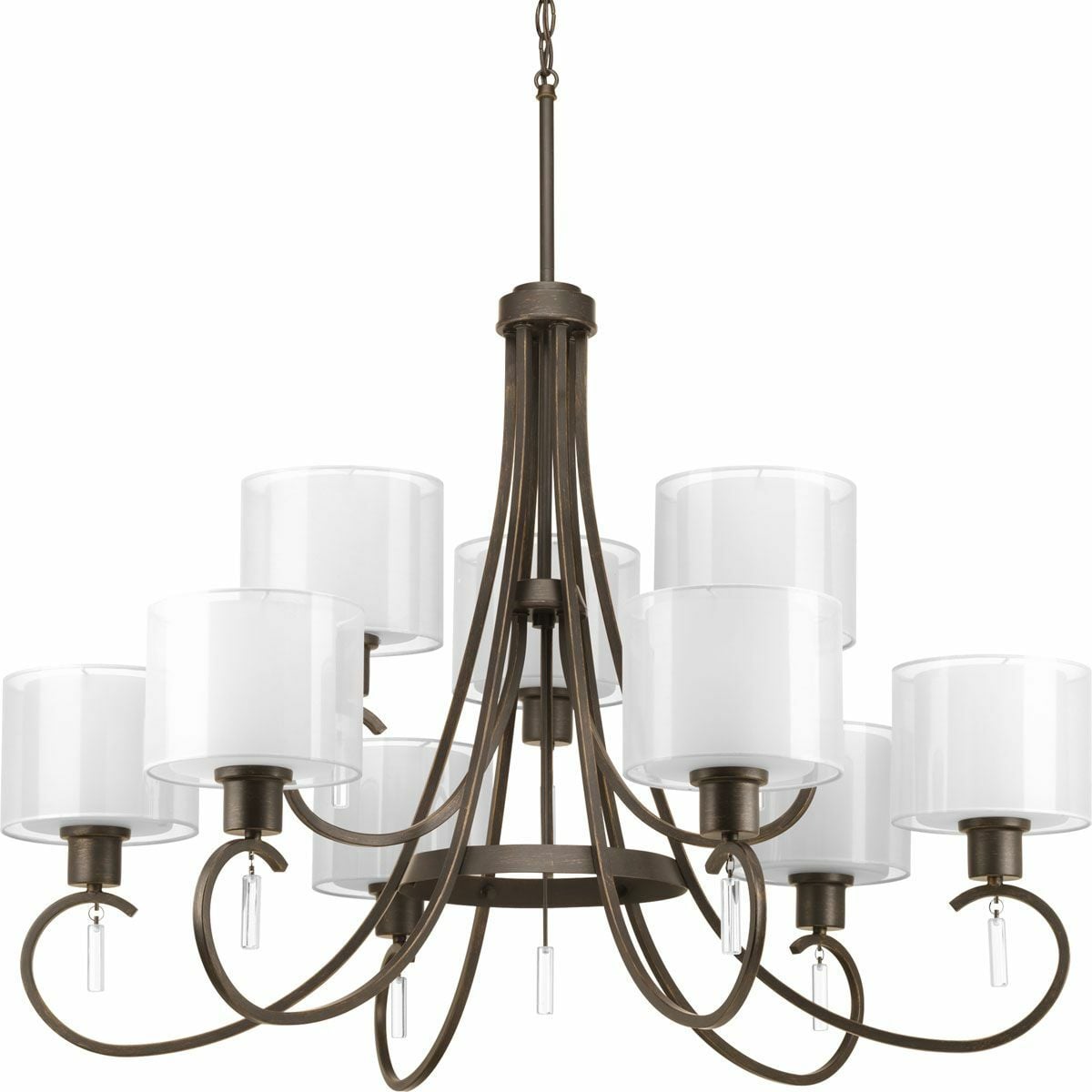 P4697-20 Invite Formal/Traditional Chandelier, (9) Lamp, 120 V AC, Antique Bronze Housing