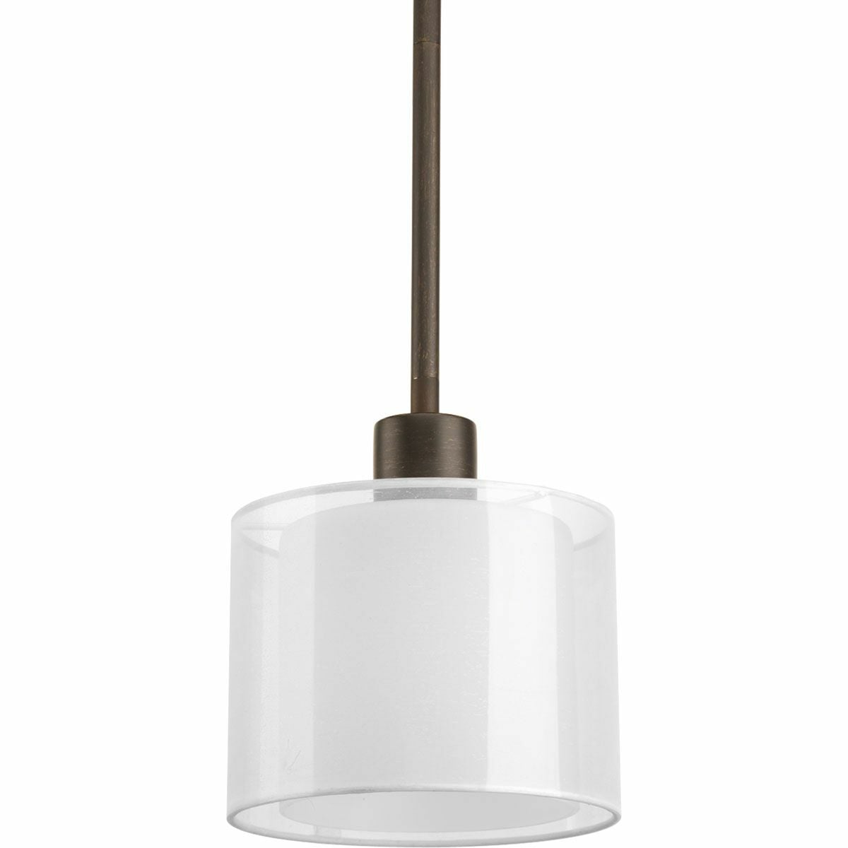 P5110-20 Silhouette Modern/Transitional Mini Pendant, (1) A19 Lamp, 100 W Fixture, 120 V AC, Antique Bronze/Brown Painted Housing