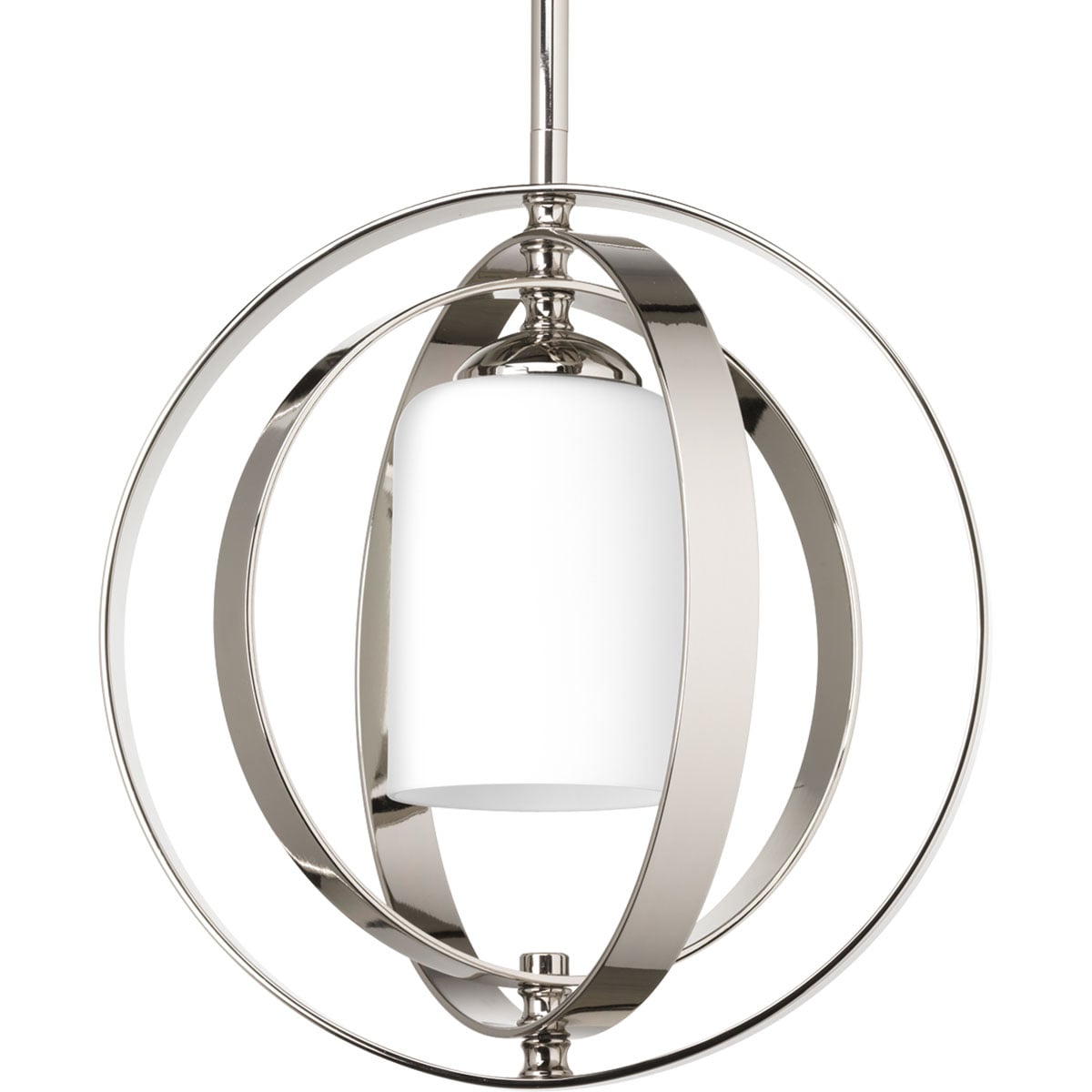P7077-104 Equinox Contemporary/Coastal/Farmhouse/Luxury/Modern/Transitional Pendant Light, (1) Incandescent Lamp, 120 V AC, Polished Nickel Plated Housing