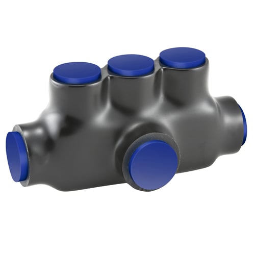 PBTT-3-350-F NIMBUS4FLEX 3-Port Type PBTF Single Sided Entry Blank Tee Insulated Multi-Tap Connector, 6 AWG to 350 kcmil Aluminum/Flex Copper Conductor