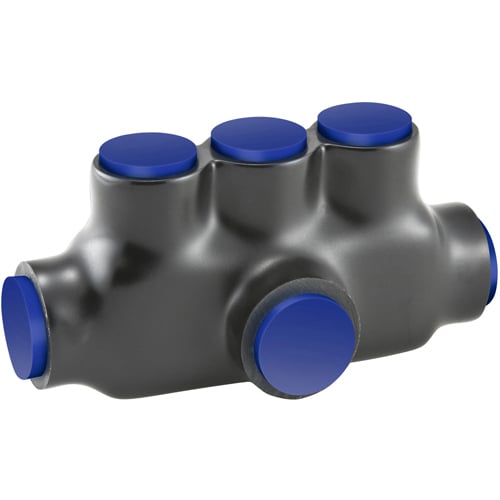 PBTT-3-500-F NIMBUS4FLEX 3-Port Type PBTF Single Sided Entry Blank Tee Insulated Multi-Tap Connector, 4 AWG to 600 kcmil Aluminum/Flex Copper Conductor
