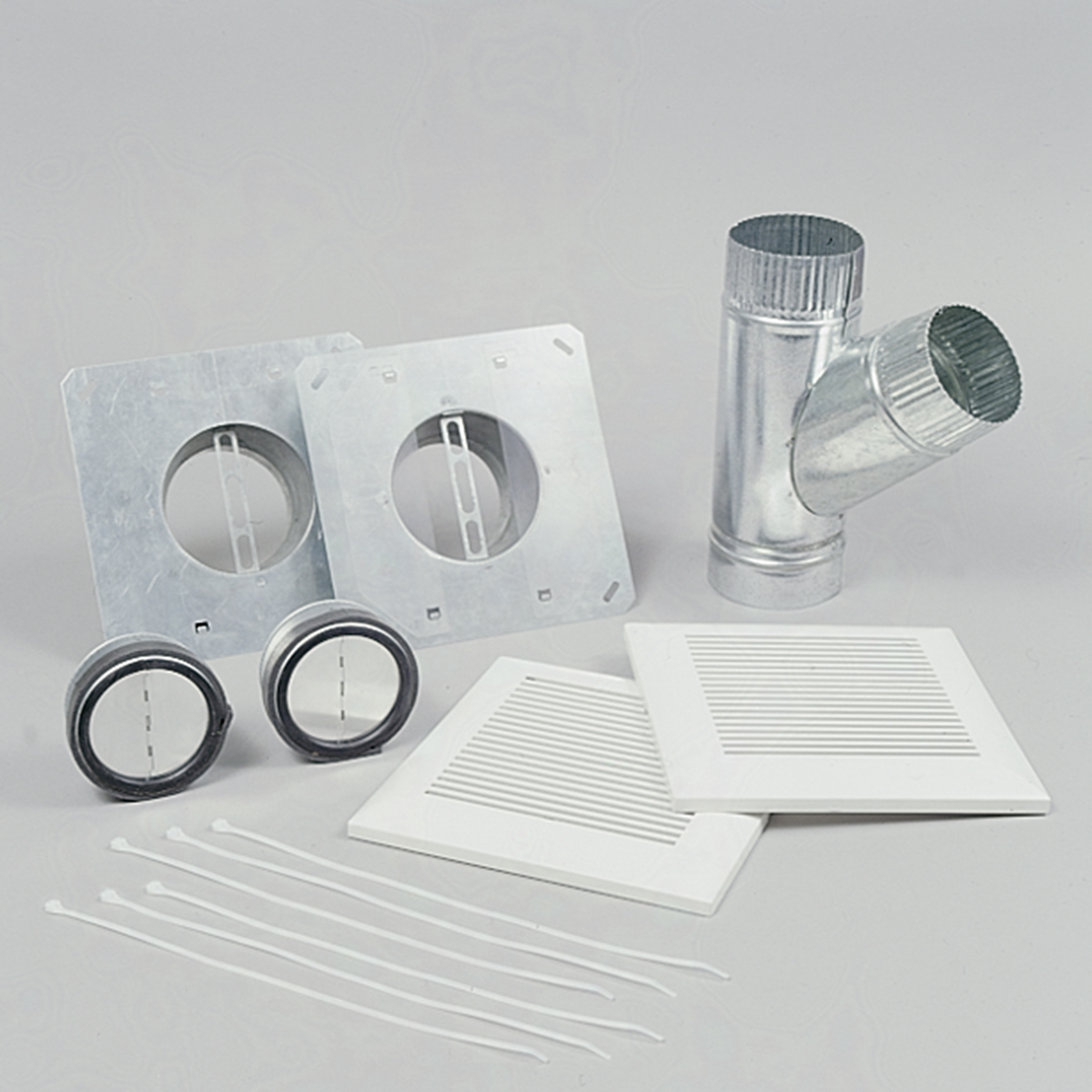 PC-NLF06D WhisperLine Fan Installation Kit, For Use With Inline Fan, 4 in Dia Duct, 12 Clamp, Aluminum/Steel/Polypropylene, White