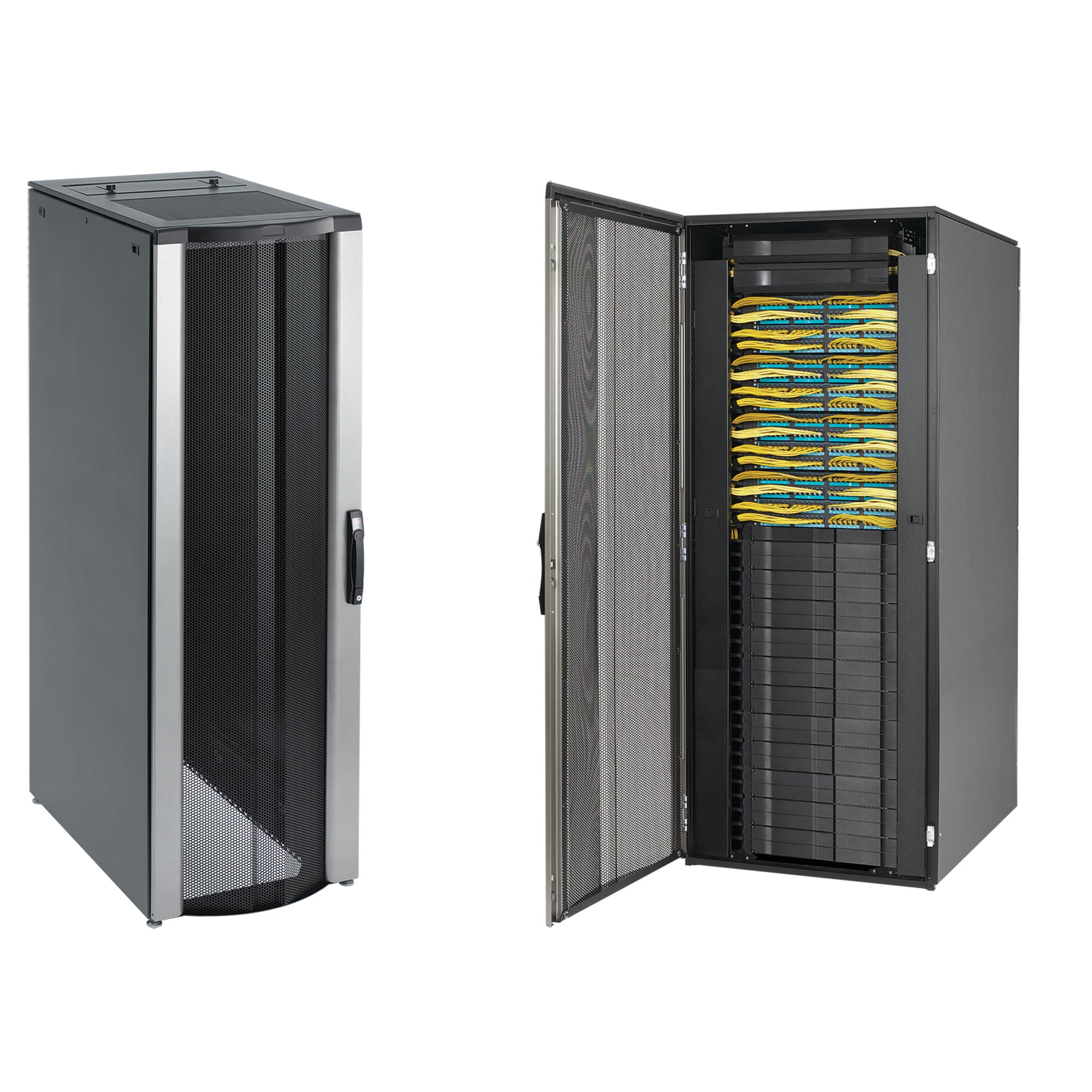 PNC2189B ProLine DPVD Free Stand Communication Cabinet With Cover, Sides, 85.0787 in L x 31.74 in W x 35.3934 in D, Steel