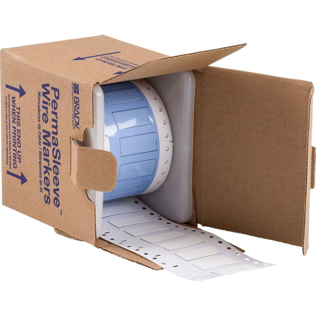 PS-375-150-WT-S-2 PermaSleeve 1-Sided Heat Shrink Wire Marker Sleeve, 12 to 4 AWG Wire, 3/4 in L x 3/4 in W, B-342 Polyolefin