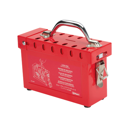 PSL-GLBN Lock Box, Steel, Red, 8.1"x3.6"x9.1", PK1
