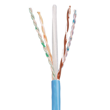 PUP6004BU-W TX6000 Enhanced Type CMP Cat 6 Plenum Cable, 80 VAC, (4 Pairs) 23 AWG U/UTP Bare Copper Conductor, 1000 ft L