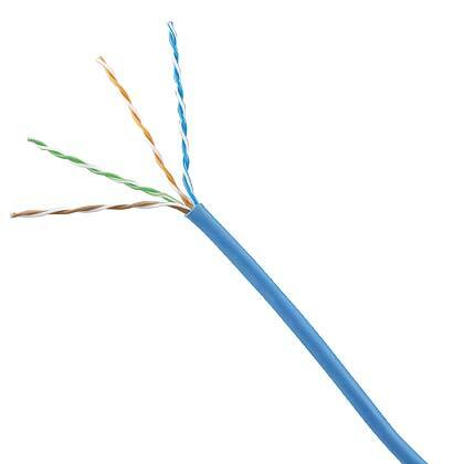 PUR6C04BU-U Cat 6 Plenum Cable, Carton Packaging, (4 Pairs) 23 AWG U/UTP Solid Copper Conductor, 1000 ft L