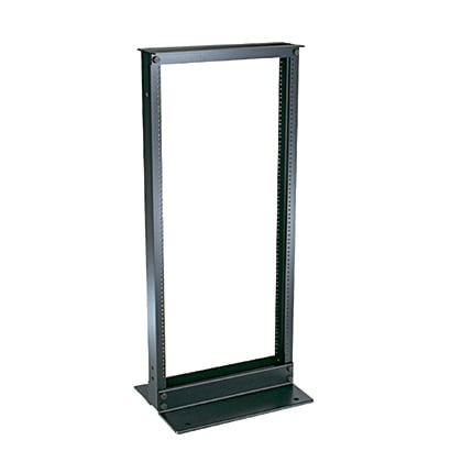 2-Post Rack, 24RU, #12-24 Threaded E-Rails, Aluminum, Black