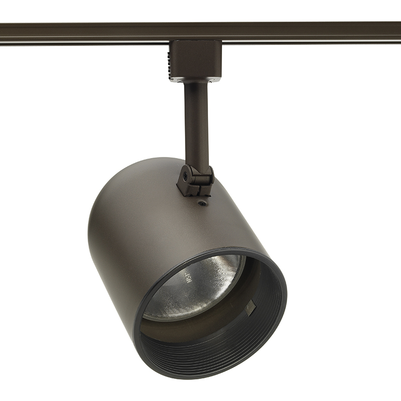 R502 BLB BZ Line Voltage Track Head With Baffle, Incandescent Lamp, 120 VAC, Round Back Cylinder Head